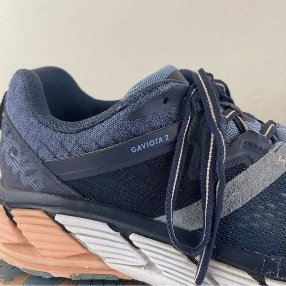 !SOLD! HOKA One One Mood Indigo Blue Dusty Pink Gaviota 2 Running Sneaker Shoes - Picture 5 of 13